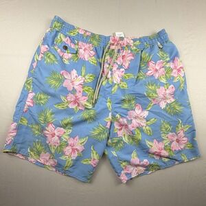 Polo Ralph Lauren Swim Trunks Floral Hibiscus Mens LT Blue Pink Pattern Shorts
